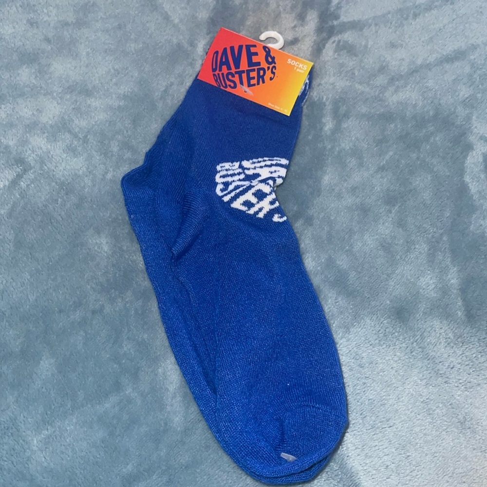 Dave & Busters blue socks (NEVER WORN)